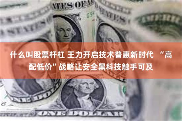 什么叫股票杆杠 王力开启技术普惠新时代  “高配低价”战略让安全黑科技触手可及